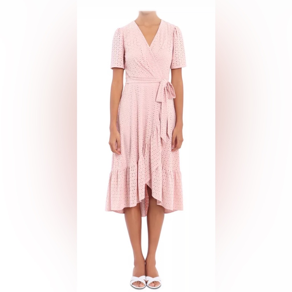 London Style Pink Asymmetrical Wrap Dress